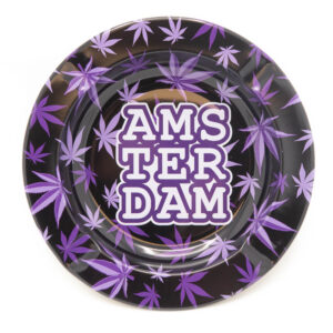 Amsterdam Purple Weed Leaves Metal Ashtray 14CM
